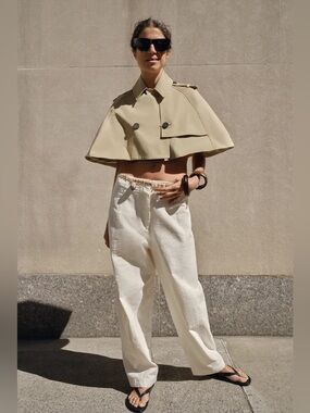 ZARA ZW COLLECTION LIMITED EDITION CROPPED TRENCH COAT